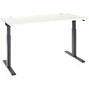 Bureau ERGO-T 2.0 - elektrisch in hoogte verstelbaar - B 1600 x D 800 x H 715-1205 mm - T-voet antraciet - wit - ons merk Schäfer Shop Select