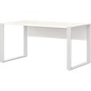 Bureau Home Office TEMPIO, rectangulaire, piètement traineau, L 1500 x P 800 x H 740 mm, avec support guide-câbles, chêne Hickory/anthracite 
