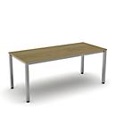 Bureau NEVADA, 4 pieds, rectangulaire, tube carré, L 1800 x P 800 x H 740 mm, chêne/argenté