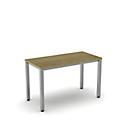 Bureau Nevada pour le télétravail, rectangulaire, tubes carrés de 4 pieds, L 1 200 x P 600 x H 740 mm, chêne/argent alu