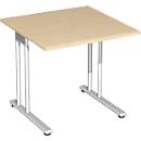 Bureau PALENQUE, pieds en C, rectangulaire, l. 800 x P 800 x H 720 mm, érable