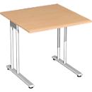 Bureau PALENQUE, pieds en C, rectangulaire, l. 800 x P 800 x H 720 mm, hêtre