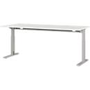 Bureau Profi 2.0, rectangulaire, pied C, L 1800 x P 800 x H 700-810 mm, gris clair/argent