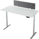 Bureau - rechthoekig - elektrisch in hoogte verstelbaar - T-poot - B 1600 x D 800 x H 620-1280mm - incl. Memory Master + scheidingswand - lichtgrijs/zilver