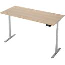 Bureau - rechthoekig - elektrisch in hoogte verstelbaar - T-poot - B 1800 x D 800 x H 620-1280 mm - incl. Memory Master - eiken decor/zilver