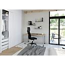 Bureau, rectangulaire, 4 pieds, tube rond, L 1400 x P 672 x H 685-810 mm, Chêne sauvage/argenté