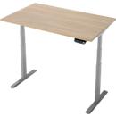 Bureau - rectangulaire - hauteur réglable électriquement - pied en T - L 1200 x P 800 x H 620-1280 mm - incl. Memory Master - décor chêne/argenté