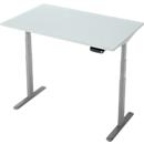 Bureau - rectangulaire - réglage électrique de la hauteur - piétement en T - L 1200 x P 800 x H 620-1280 mm - y compris Memory Master - gris clair/argenté