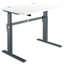Bureau Standard, hauteur réglable électriquement, rectangulaire, piétement en C, L 1200 x P 800 x H 725-1185 mm, blanc/anthracite