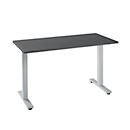 Bureau Start Off Home Office, B 1300 x D 650 x H 735 mm, T-voet, grafiet/blank aluminiumkleurig