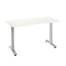 Bureau Start Off Home Office, B 1300 x D 650 x H 735 mm, T-voet, wit/blank aluminiumkleurig
