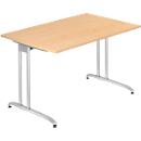 Bureau TARA, pieds en C, rectangulaire, l. 1200 x P 800 x H 720 mm, coloris érable