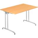 Bureau TARA, pieds en C, rectangulaire, l. 1200 x P 800 x H 720 mm, coloris hêtre