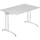 Bureau TARA, pieds en C, rectangulaire, l. 1200 x P 800 x H 720 mm, gris clair