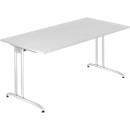 Bureau TARA, pieds en C, rectangulaire, l. 1600 x P 800 x H 720 mm, gris clair