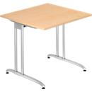 Bureau TARA, pieds en C, rectangulaire, l. 800 x P 800 x H 720 mm, coloris érable