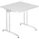 Bureau TARA, pieds en C, rectangulaire, l. 800 x P 800 x H 720 mm, gris clair