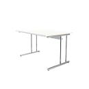 Bureau Toledo, hauteur ajustable, rectangulaire, pieds en C, largeur 1200 mm, blanc