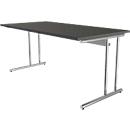 Bureau Toledo, hauteur ajustable, rectangulaire, pieds en C, largeur 1600 mm, anthracite