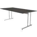 Bureau Toledo, hauteur ajustable, rectangulaire, pieds en C, largeur 2000 mm, anthracite