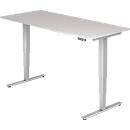 Bureau ULM, électrique, hauteur ajustable, l. 1800 mm, gris clair