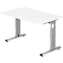 Bureau ULM, pieds en C, rectangulaire, l. 1200 x P 800 x H 650 - 850 mm, blanc
