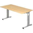 Bureau ULM, pieds en C, rectangulaire, l. 1600 x P 800 x H 650 - 850 mm, coloris érable