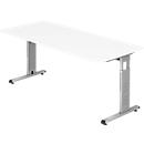 Bureau ULM, pieds en C, rectangulaire, l. 1800 x P 800 x H 650 - 850 mm, blanc
