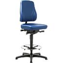 Bureaustoel All-In-One 9631, opstaphulp en glijders, kunstleer, skai blauw
