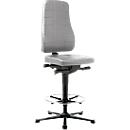 Bureaustoel All-in-One 9641, met glijder en opstapsteun, bekleding van kunstleer, Skai grijs