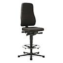 Bureaustoel All-in-One 9641, met glijder en opstapsteun, stoffen bekleding, zwart