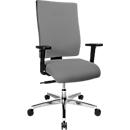 Bureaustoel PROFI STAR 15 hoog, met armleuningen, synchroonmechanisme, vlakke zitting, ergonomische rugleuning, lichtgrijs/alusisch zilver