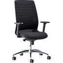 Bureaustoel SSI Proline Edition 10 - synchroon mechanisme - zitting met bekkensteun - netrug - met armleuningen - zwart- alu kruisvoet - Schäfer Shop Select