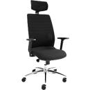 Bureaustoel SSI Proline Edition 10 - synchroon mechanisme - zitting met bekkensteun - netrug - met hoofdstyeun - met armleuningen - zwart- alu kruisvoet - Schäfer Shop Select