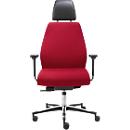 Bureaustoel TEC 24/7 klassiek, synchroonmechaniek, met armleuningen, gestoffeerde rugleuning, chilirood