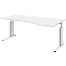 Bureautafel BARI, C-poot, aanbouw schuifdeurkast rechts, B 1800 mm, wit