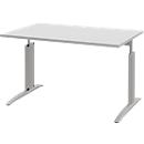 Bureautafel BARI, rechthoek, vorm A, C-poot, B 1200 x D 800 mm, lichtgrijs