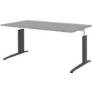 Bureautafel BARI, rechthoek, vorm A, C-poot, B 1600 x D 800 mm, middengrijs