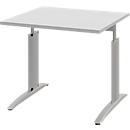 Bureautafel BARI, rechthoek, vorm A, C-poot, B 800 x D 800 mm, lichtgrijs