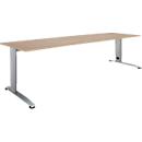 Bureautafel LOGIN - handmatig in hoogte verstelbaar - C-poot - B 1800 x D 800 x H 660-820 mm - eiken decor - ons merk Schäfer Shop Select