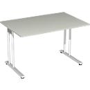 Bureautafel PALENQUE, C-poot, rechthoek, B 1200 x D 800 x H 720 mm, lichtgrijs