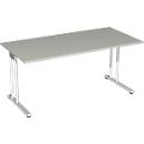 Bureautafel PALENQUE, C-poot, rechthoek, B 1600 x D 800 x H 720 mm, lichtgrijs