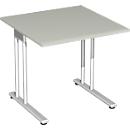 Bureautafel PALENQUE, C-poot, rechthoek, B 800 x D 800 x H 720 mm, lichtgrijs