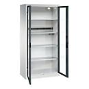 C+P Akkuladeschrank Acurado, abschließbar, mit Inneneinrichtung, B 930 x T 500 x H 1950 mm, Stahl, anthrazitgrau RAL 7016/lichtgrau RAL 7035