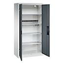 C+P Akkuladeschrank Acurado, abschließbar, mit Inneneinrichtung, B 930 x T 500 x H 1950 mm, Stahl, anthrazitgrau RAL 7016/lichtgrau RAL 7035