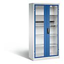 C+P Basic batterijlaadkast met acrylglas doorkijkvenster, H 1950 x B 930 x D 500 mm, lichtgrijs/ gentiaanblauw