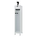 C+P Brandweerkast Evolo, model PRAKTUS, 1 vak, H 1850 x B 400 x D 500 mm, poten, lichtgrijs