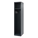 C+P Brandweerkluis Evolo, model EXPERT, 1 vak, B 400 x D 500 x H 1850 mm, vloerglijders, antracietgrijs RAL 7016