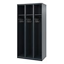 C+P Brandweerkluis Evolo, model EXPERT, 3 vakken, B 900 x D 500 x H 1850 mm, vloerglijders, antracietgrijs RAL 7016