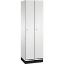 C+P Cambio locker, 2 vakken, met sokkel, B 600 x D 525 x H 1980 mm, lichtgrijs